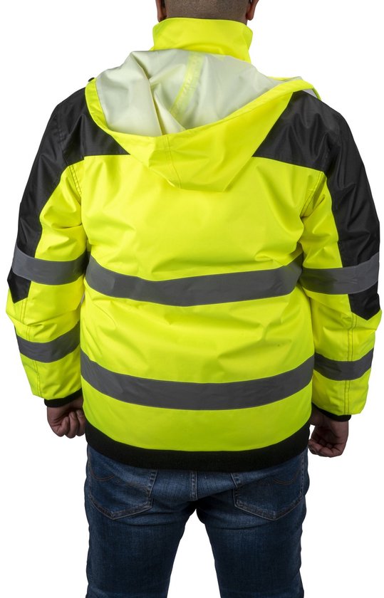 Veste de sécurité Dunlop XL - Gilet de sécurité pour adultes - Design fonctionnel avec poches - Fluorescent - Coupe confortable et universelle - Plastique PES - Jaune