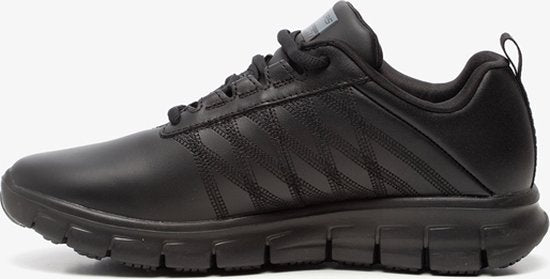 Baskets Skechers Work Relaxed Fit en cuir noir - Femme - Taille 36