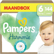 Couches Pampers Harmonie, taille 6, coffret mensuel - 144 couches - 13 kg et plus