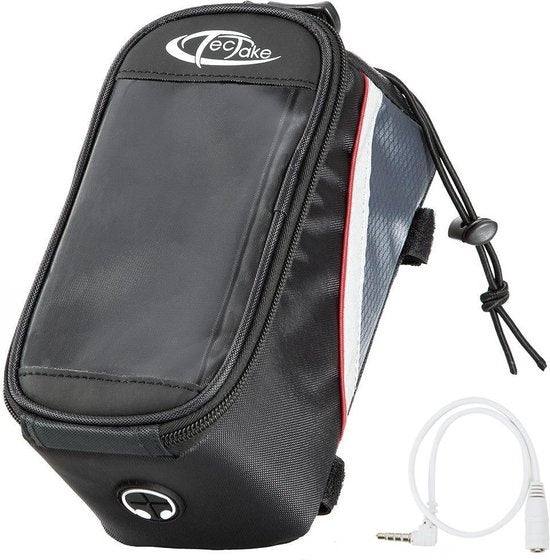 TecTake - Sacoche de cadre sacoche de vélo pour p.ex. smartphone etc. noir rouge L 401611