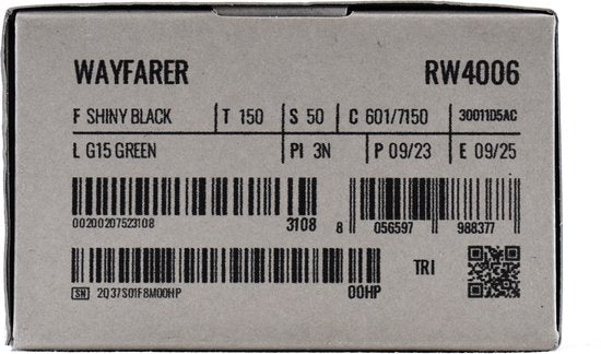 Lunettes connectées Ray-Ban Meta Wayfarer Standard, noir brillant et vert