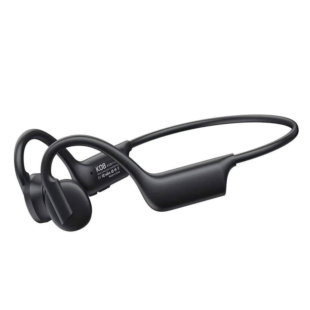 Écouteurs à conduction osseuse Verbex K08 - Bluetooth - Ouïes ouvertes - Noir - Sport - Appels mains libres