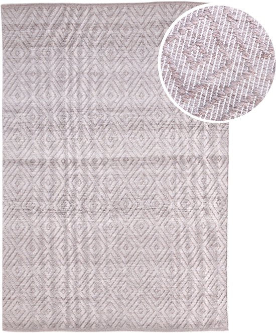 Tapis d'extérieur AXI Bali – Rectangulaire – 140 x 200 cm – Rose – Motif géométrique – Tapis d'extérieur – Résistant aux intempéries et aux UV – Tissage à plat – Tapis de jardin – Pour l'intérieur et l'extérieur
