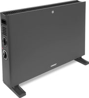 VONROC Chauffage électrique - Convecteur avec ventilateur de radiateur intégré - 2 réglages : 1250W/2000W - Thermostat réglable - Chauffe les pièces jusqu'à 24m2 - Design moderne - Gris