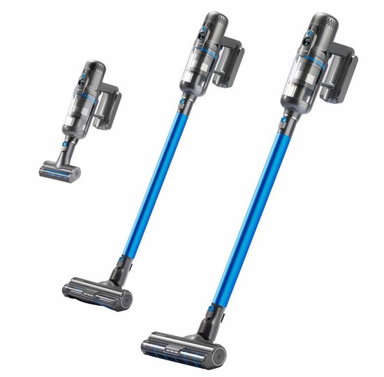Aspirateur sans fil Puppyoo T12 Pure Steel avec aspirateur à main - HEPA 12 - Bleu