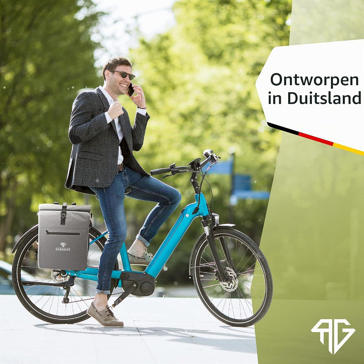 Sac de vélo 3-en-1 pour porte-bagages - 25 litres - Gris - Compartiment pour ordinateur portable - Imperméable