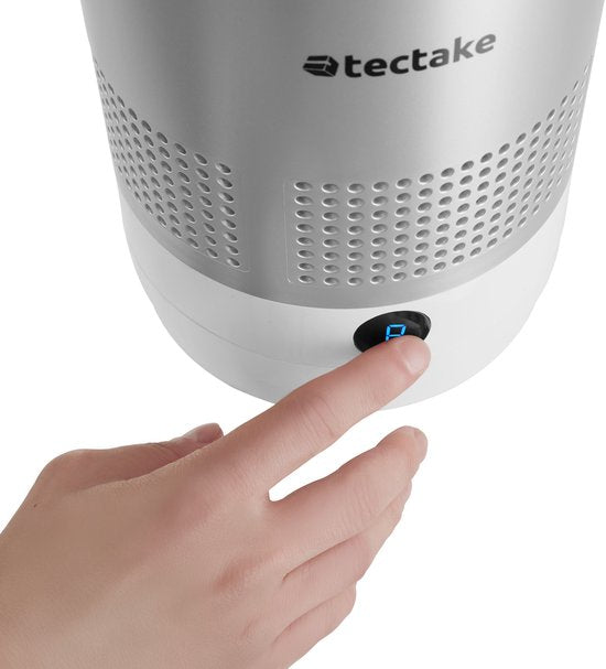 tectake® Tower Fan Polar - Ventilateur de colonne avec télécommande - 8 vitesses et minuterie - Fonction de rotation à 80° - Ventilateur silencieux (35-55dB) - Debout avec panneau de contrôle LED - 55,5 cm de haut - Refroidisseur d'air - Blanc