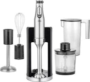LEBENLANG - Premium 1200W Hand Blender Set - 5-in-1 Kitchen Aid - Incl. Chopper, Whisk, Potato Stirrer, Measuring Cup & Attachment Stand - Stainless Steel - Infinitely Adjustable & Turbo