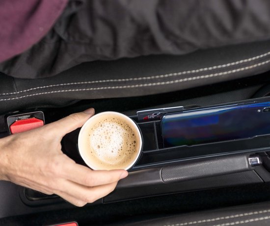 Organiseur pour siège de voiture Dunlop - avec porte-gobelet - Tapis antidérapant - Noir