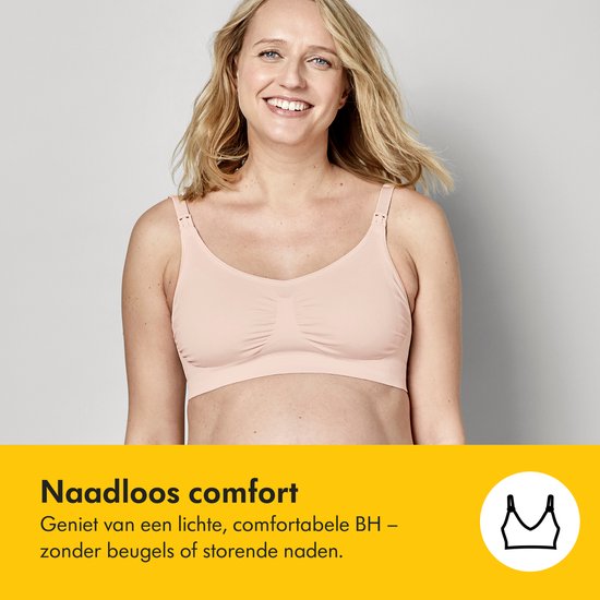 Soutien-gorge Medela Keep Cool - Soutien-gorge d'allaitement sans coutures - Soutien-gorge de grossesse avec 2 zones respirantes - Tissu Soft Touch - Blanc - Taille L