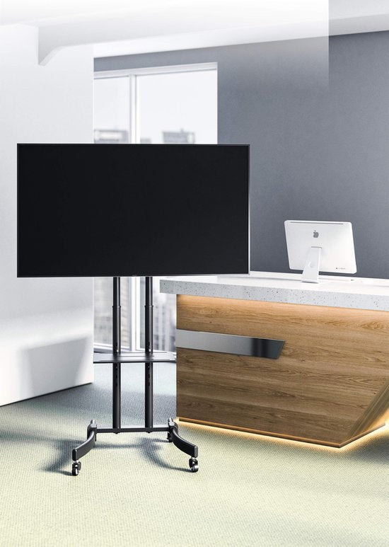 Meuble d'exposition TV - mobile réglable en hauteur et inclinable - 171 cm de haut