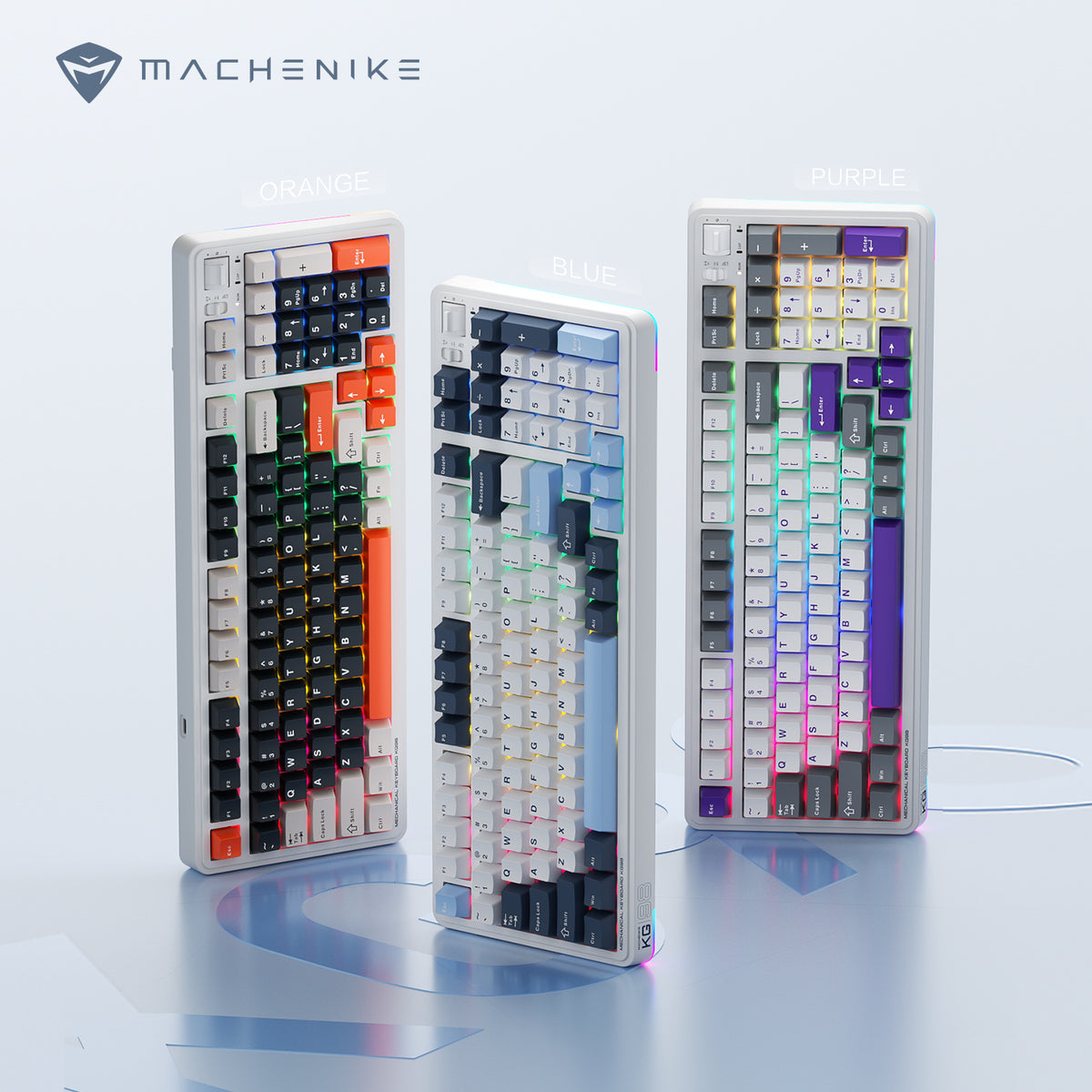 Clavier gaming mécanique Machenike KG98 - US QWERTY - violet/doré