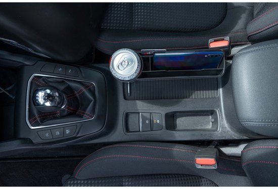 Organiseur pour siège de voiture Dunlop - avec porte-gobelet - Tapis antidérapant - Noir