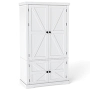 Armoire de rangement Coast à quatre portes – Équipée d'étagères réglables sur cinq niveaux, de six grands compartiments et d'un dispositif anti-basculement – Pour la cuisine et le salon – Bois blanc – 60 cm de long, 23 cm de large et 182 cm de haut