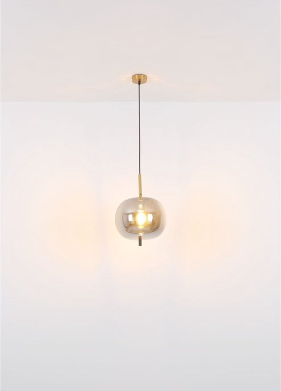 Suspension en verre fumé | E27 | Noir | Boule en verre | Boule de verre | Salon | Salle à manger