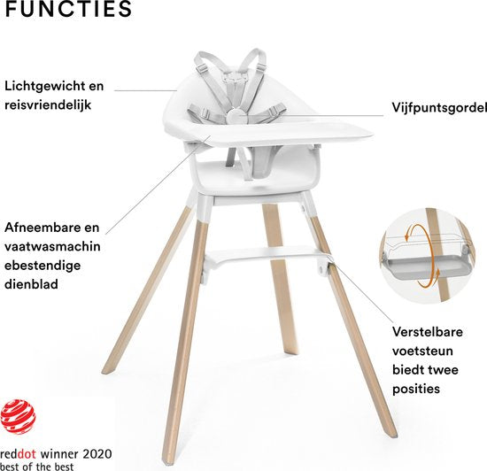 Chaise haute Stokke Clikk - Blanche