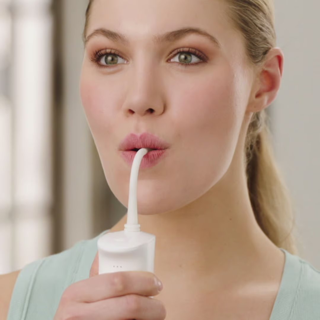 Douche buccale électrique CorpCare MiracleSmile - Embout en forme de H - Modèle sans fil - Réservoir d'eau pratique