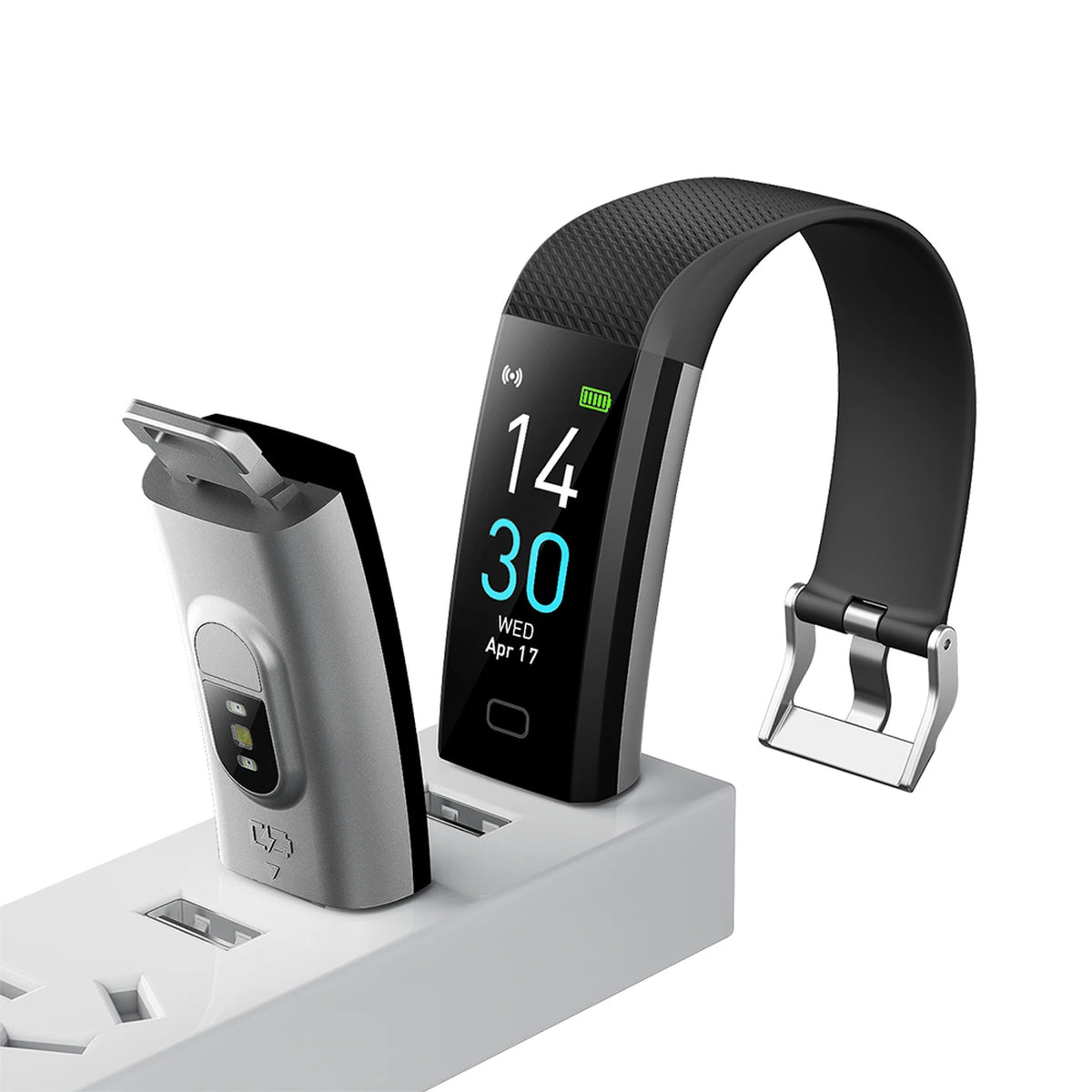 Fittek S5 - Bracelet d'activité - Noir - Écran TFT 0,96 pouces, IP68, Bluetooth 5.3