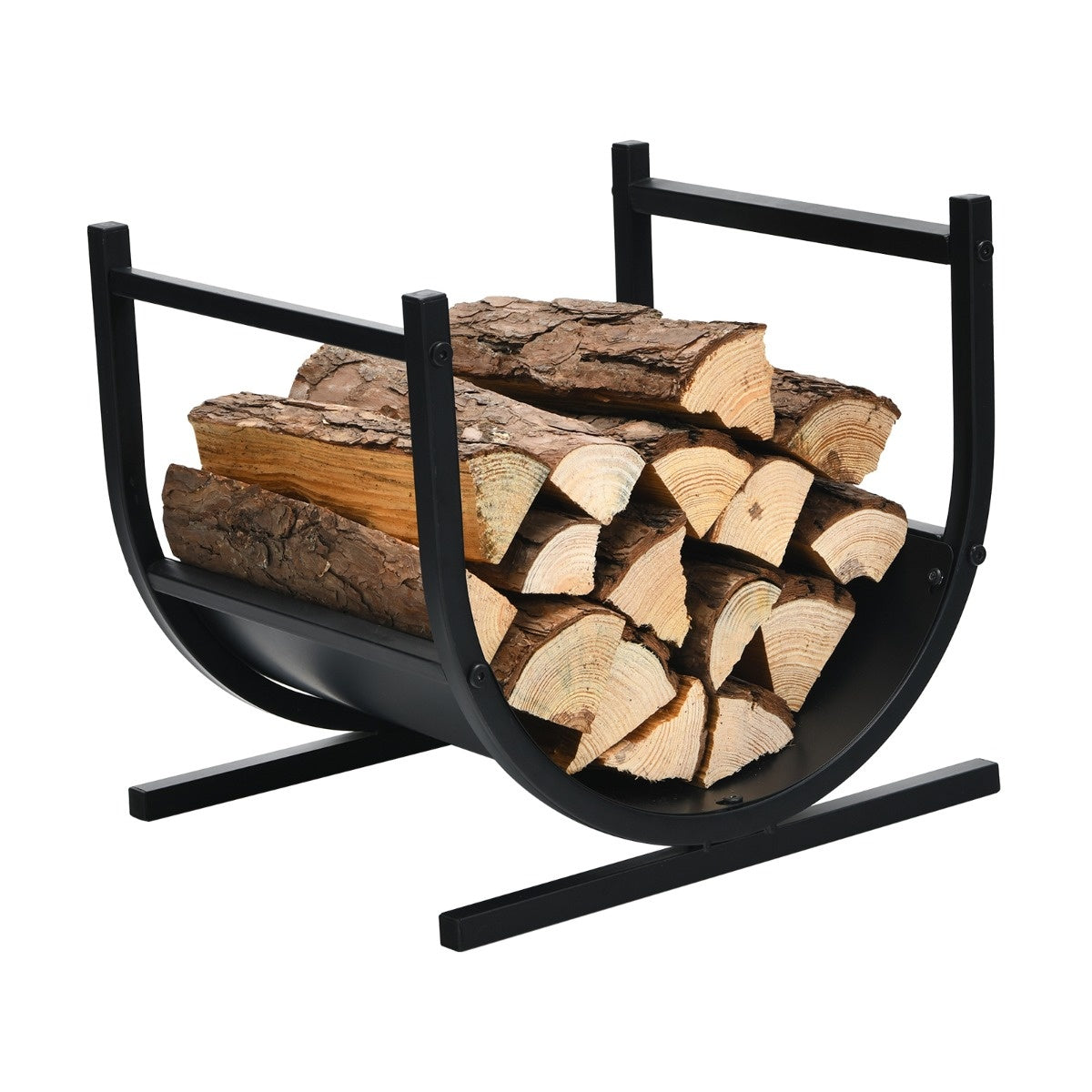 Porte-bois Coast en forme de U - 43 x 37 x 39,5 cm - noir