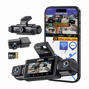 Caméra embarquée AZDome M350 4 canaux - 2K + 3x Full HD - Wi-Fi - GPS - 64 Go