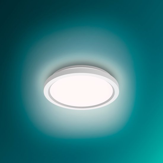 Plafonnier tout-en-un Philips - Lot de 2 - Avec télécommande - 24 W - Éclairage LED - Lumière blanche chaude à froide ; 2 700 K à 6 500 K - 30 cm - Blanc - Rond