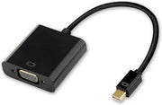 Garpex® Adaptateur Mini DisplayPort vers VGA - Câble Mini DP vers VGA - Résolution HD 1080p - Noir