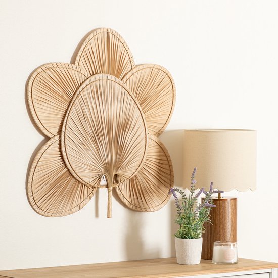 Décoration murale Atmosphera Selma « feuille de palmier » 70 x 4 x 70 cm - Naturel