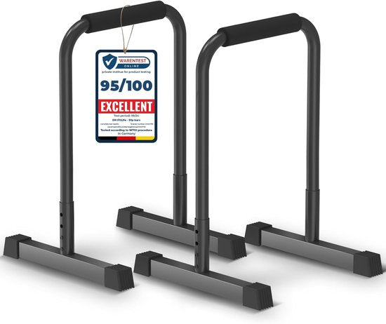 DH FitLife Dip Bars | Dip Bar & Adjustable Dip Station 80-90 cm | Parallettes pour la gymnastique suédoise et la musculation | Stable et sûr | Indoor and Outdoor Fitness Equipment
