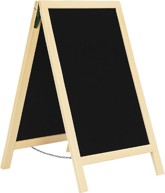 BRASQ Chalkboard Blank - 75x135 CM - Tableau noir - Enseigne publicitaire - Enseigne de trottoir - Double face - pour l'intérieur et l'extérieur - Hospitalité