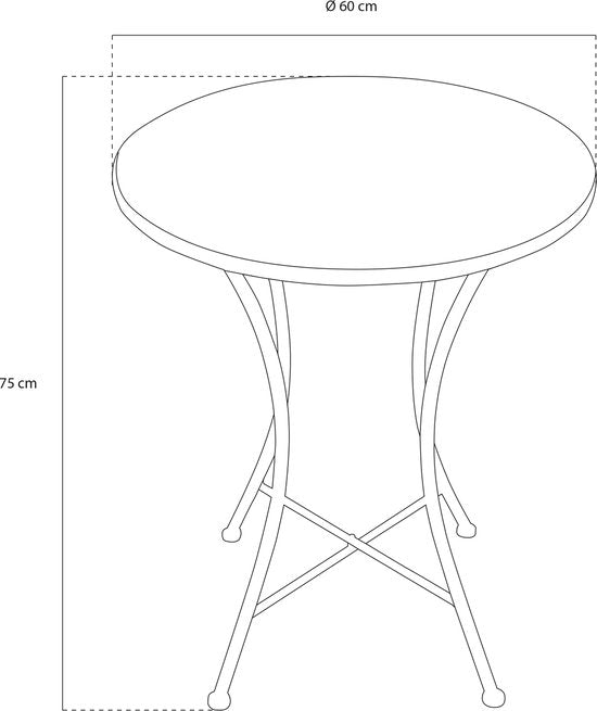 Table de bistrot AXI Amélie - Casa del Sol – Table de jardin en métal – Ronde – 60 x 60 x 75 cm - Effet mosaïque – Incrustée de carreaux en céramique – Pour le jardin, la terrasse et le balcon
