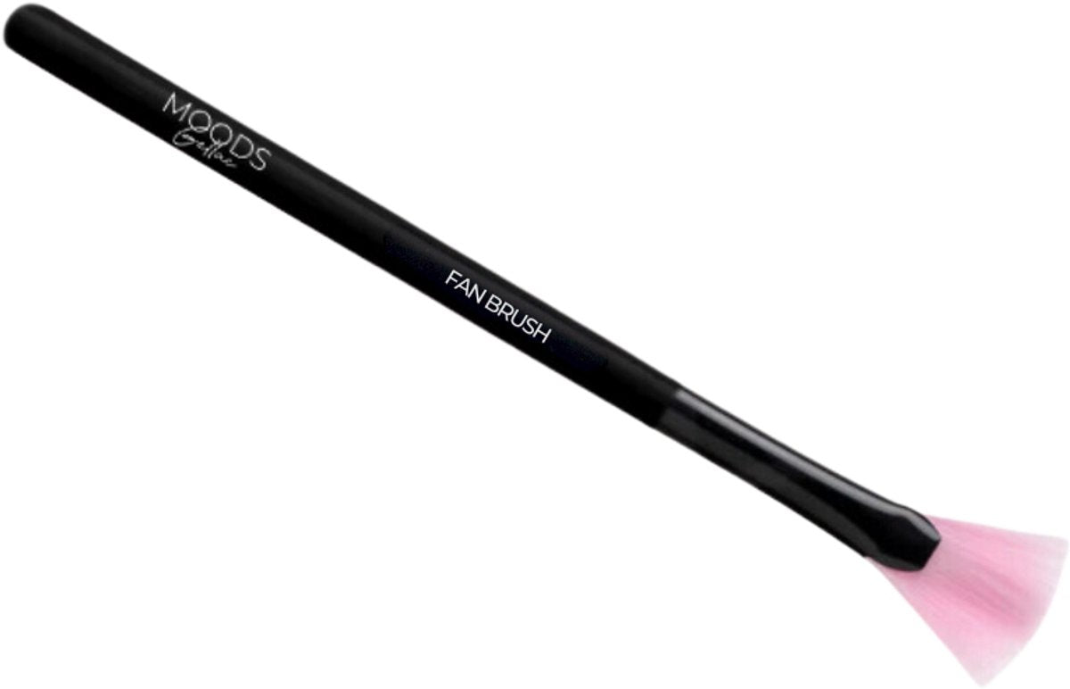 Moods Gellac Fan Brush Pinceau à ongles - Noir - 8 cm x 1 cm x 1 cm - Parfait pour la peinture en gel, les ongles en acrylique et le nail art