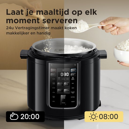 Autocuiseur Midea - MY-CS6037WP - 13 programmes - capacité de 6 L - 9 niveaux de sécurité