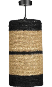 Mica Decorations Lampe pendante Jinx - H30 x Ø15 cm - Jute - Noir