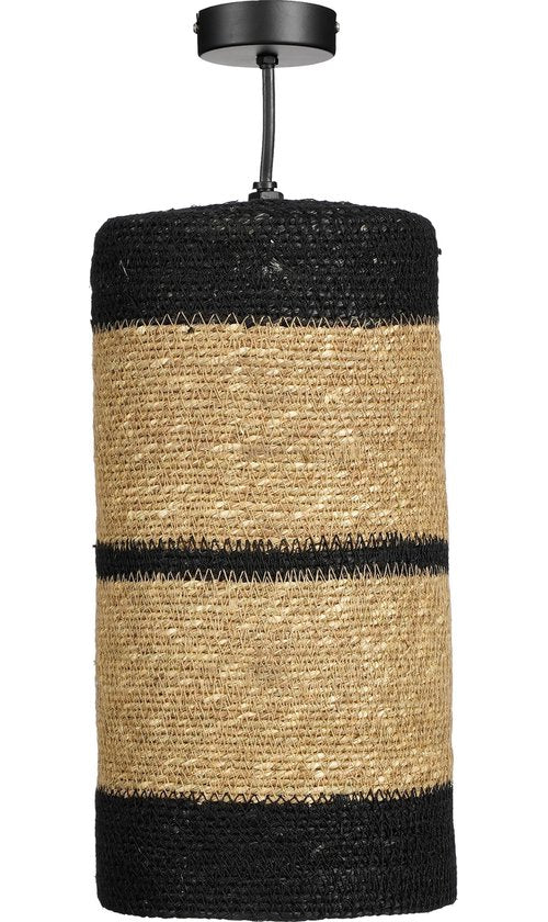 Mica Decorations Lampe pendante Jinx - H30 x Ø15 cm - Jute - Noir