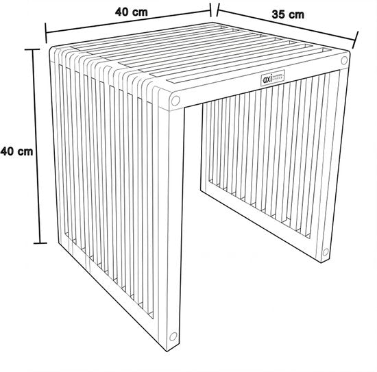 Table d'appoint AXI Liane en teck - Marron – Petite table de jardin en bois - 40 x 35 x 40 cm - 100 % teck – Pour le jardin, la terrasse et le balcon