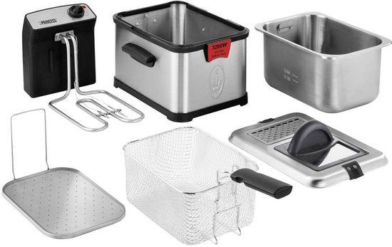 Friteuse Princess Superior - 3 litres - Zone froide et filtres - Puissance élevée de 3 200 watts - 183001