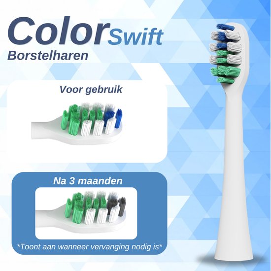 VAIVE Set de têtes de brosse à dents - 6 pièces - Sonic Wave Precision X8900 - Blanc