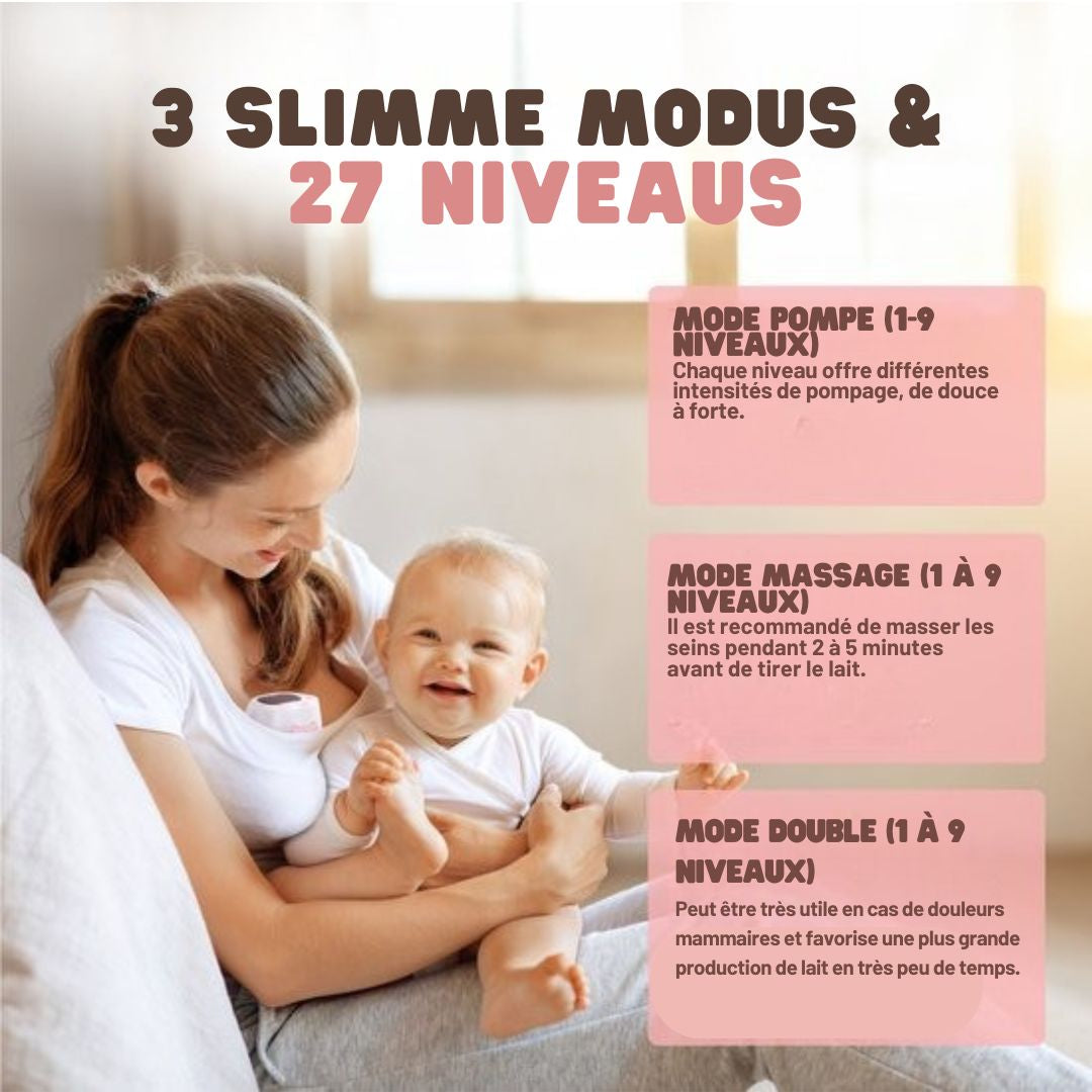 Tire-lait mains libres -  Vulpes Goods® BabyCare -Tire-lait électrique sans fil - Double tire-lait électrique - Portable - 2 pièces