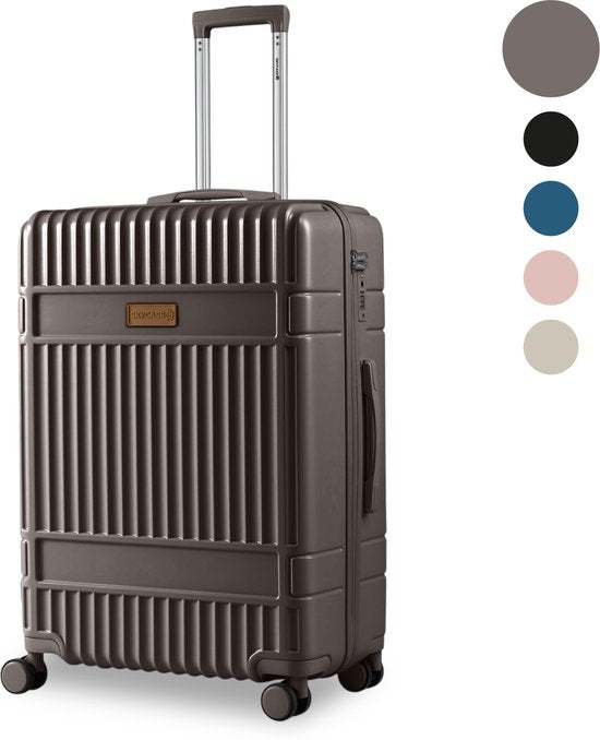SKYCASES Classic Heritage - Grande valise de voyage - TSA Lock - 76x52x30 cm - 100L - XL Rolling Suitcase - 360° noiseless wheels - Lightweight - Trolley - Brown