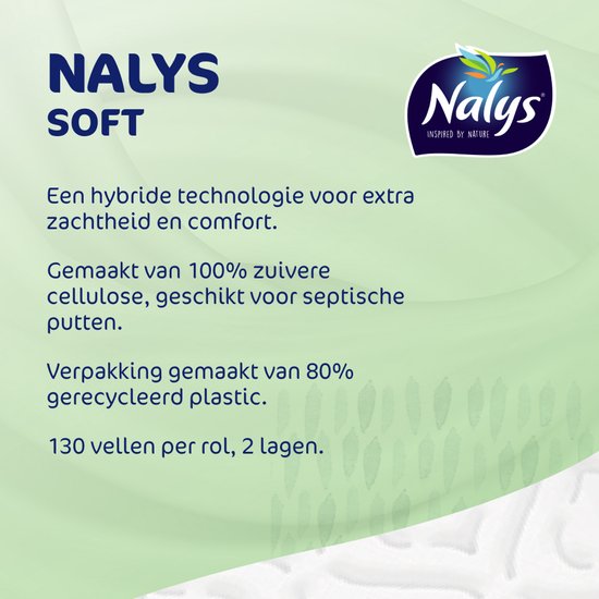 Papier toilette Nalys Soft - 40 rouleaux - Blanc (2 couches) - Lot économique