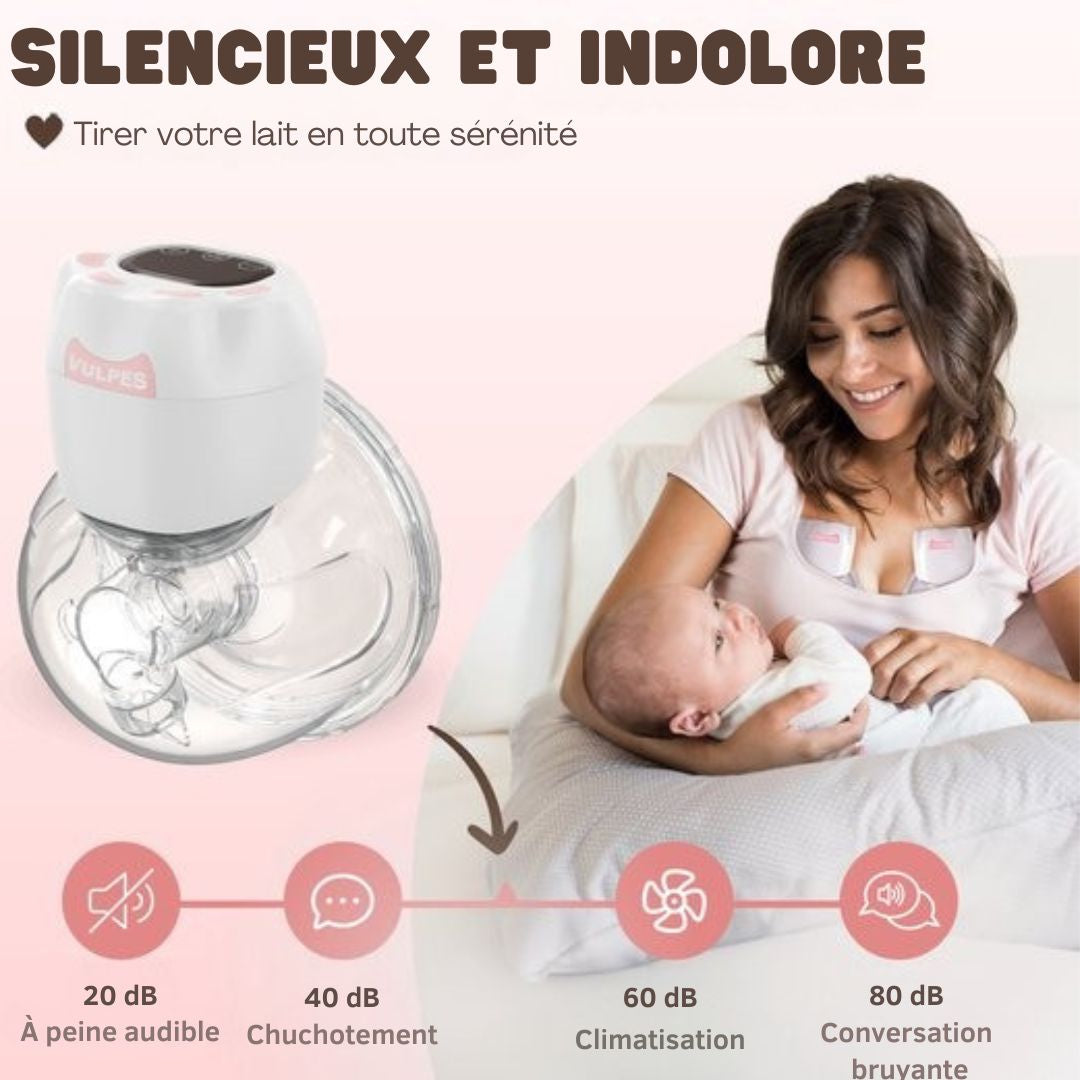 Tire-lait mains libres -  Vulpes Goods® BabyCare -Tire-lait électrique sans fil - Double tire-lait électrique - Portable - 2 pièces