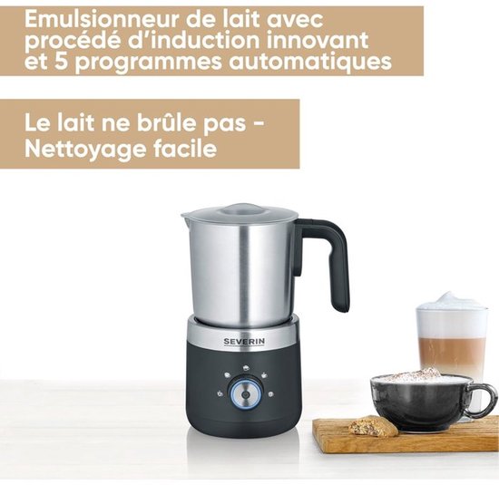 Mousseur à lait Severin SM 3588 – Chaud et froid – Sans PFAS – Fonction chocolat – 300 ml