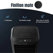 Refroidisseur d'air 3 en 1 - JAP Appliances Edmonton -  Ventilateur, Ioniseur et Humidificateur - Avec télécommande et minuterie - Noir mat