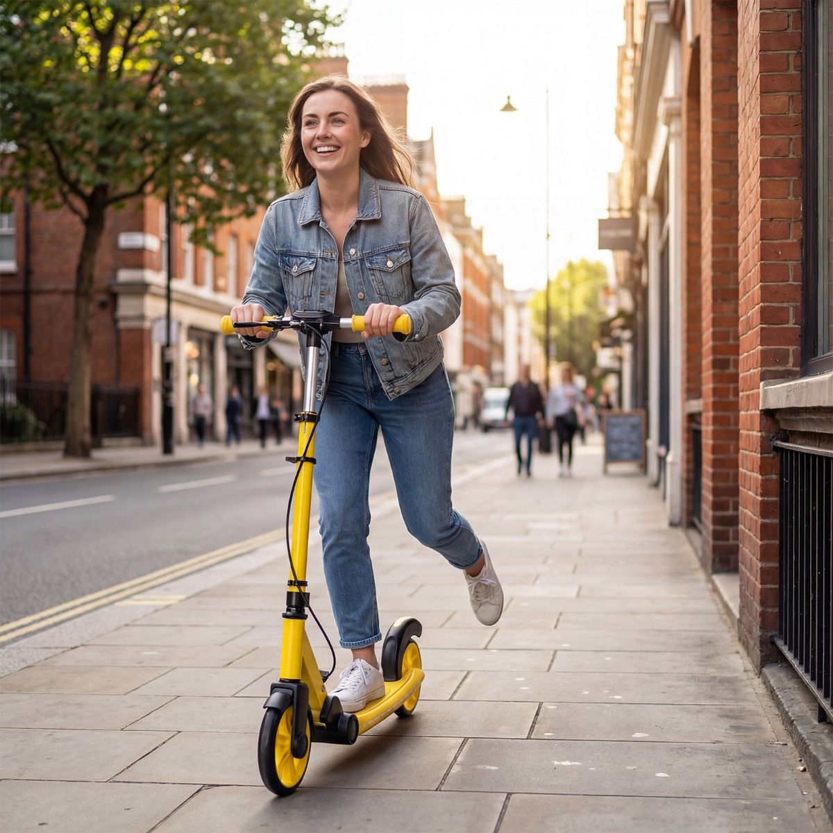 Trottinette pliable Coast - Roues à LED - Guidon réglable - Jaune