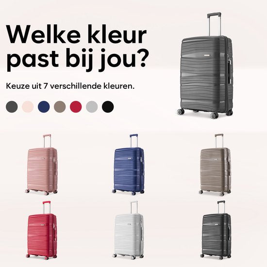 SKYCASES Travelin' Charm - 24-inch Medium Travel Suitcase - Number Lock - 41x24x69 cm - 68L - Lightweight, Waterproof & Durable - Anthracite V2
