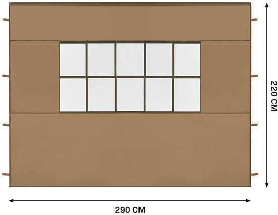 Ensemble de parois latérales VONROC - 3 x 4,5 m - Pour tente de réception Premium PT502XX - Imperméable - Protection UV 50+ - Beige