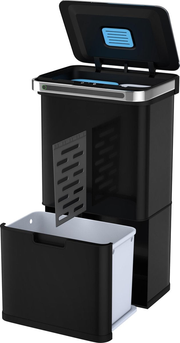 StangVollby Poubelle automatique avec capteur - fermeture automatique douce - Poubelle tri sélectif -4 compartiments -  4 compartiments  -Acier inoxydable -  60 L