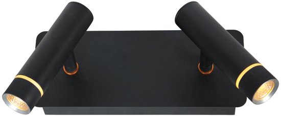 Applique murale Steinhauer Volari 4713ZW noire à 2 lumières, en plastique et métal, orientable et inclinable, éclairage d'intérieur moderne avec modules LED à intensité variable