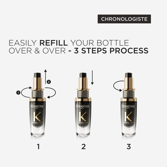 Kérastase Chronologiste L'Huile de Parfum Huile rechargeable - Parfum capillaire nourrissant - Pour tous les types de cheveux - 75 ml