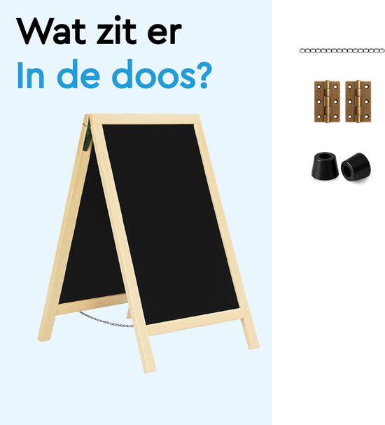 BRASQ Chalkboard Blank - 75x135 CM - Tableau noir - Enseigne publicitaire - Enseigne de trottoir - Double face - pour l'intérieur et l'extérieur - Hospitalité